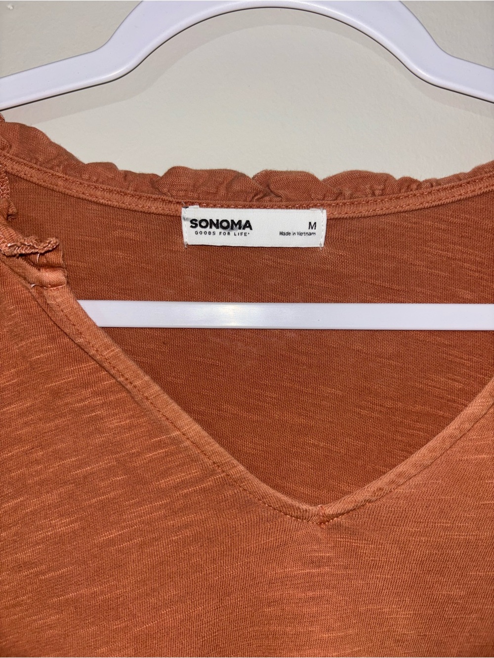 Sonoma Women's Long-Sleeve V-Neck Top in Rust - Picture 2 of 3